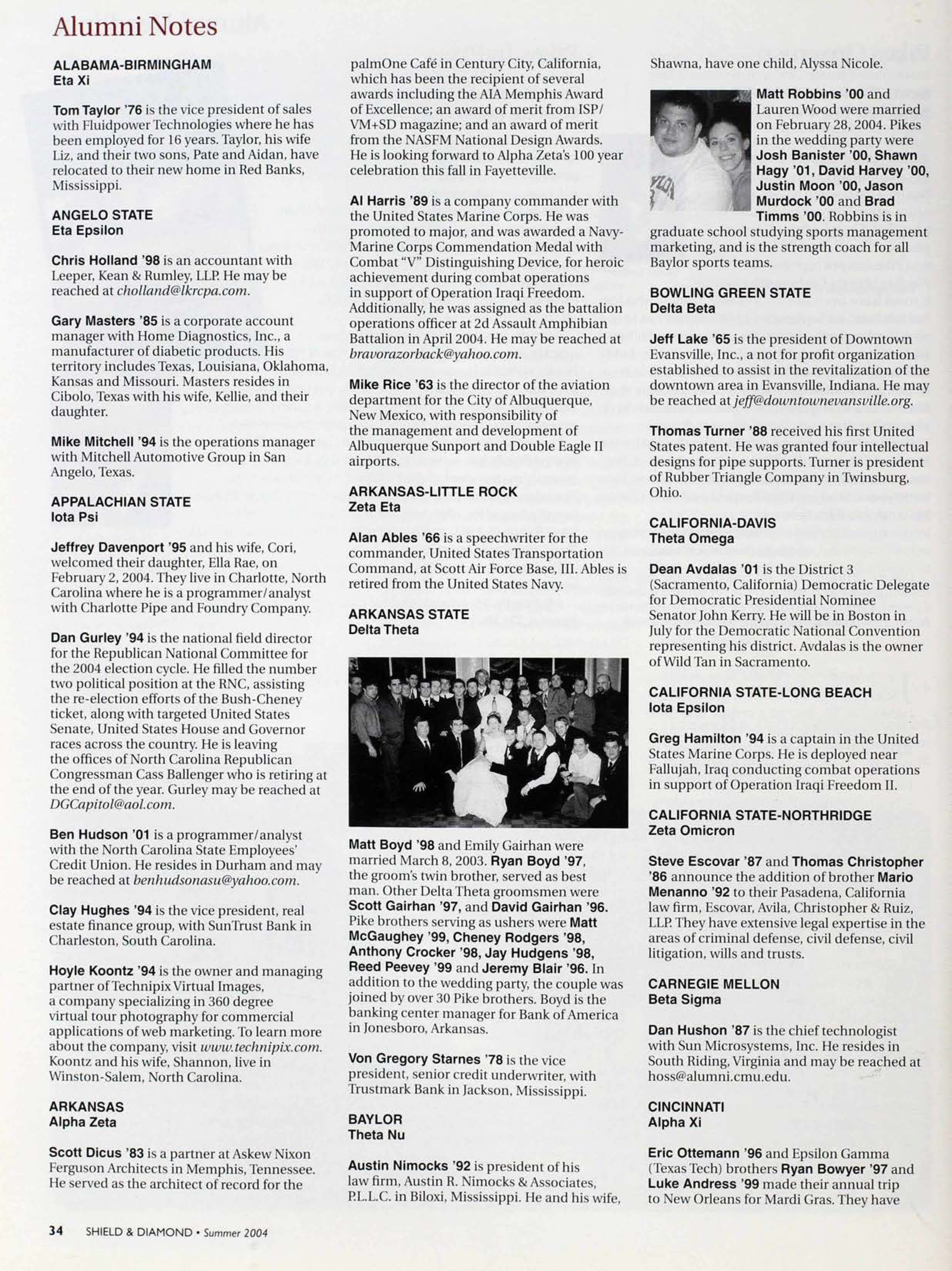 Alumni Notes, Summer 2004